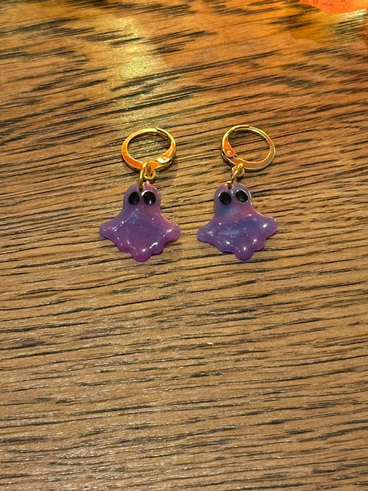 Multi-Coloured Opaque Mini ghost earrings